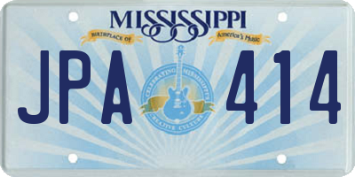 MS license plate JPA414