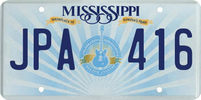 MS license plate JPA416