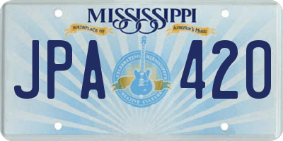 MS license plate JPA420