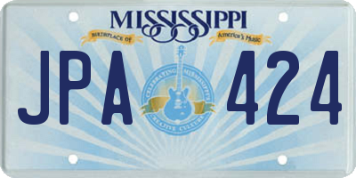 MS license plate JPA424