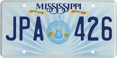 MS license plate JPA426
