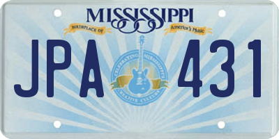 MS license plate JPA431