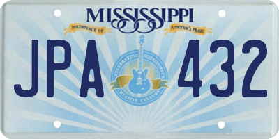MS license plate JPA432
