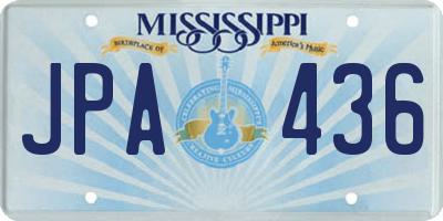 MS license plate JPA436