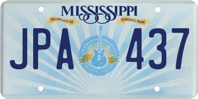 MS license plate JPA437