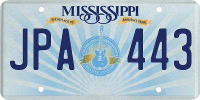 MS license plate JPA443