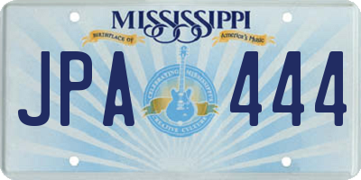 MS license plate JPA444