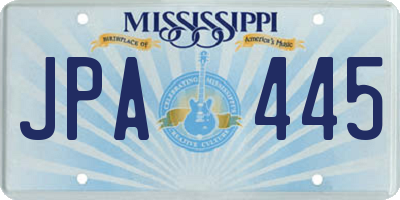 MS license plate JPA445