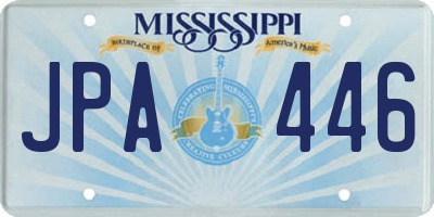 MS license plate JPA446