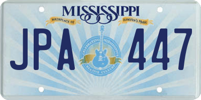 MS license plate JPA447