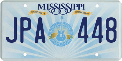 MS license plate JPA448