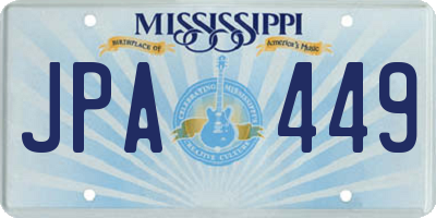 MS license plate JPA449
