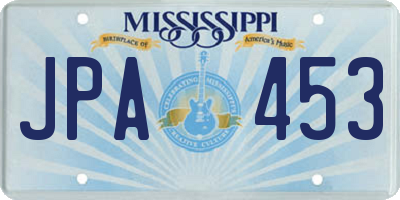 MS license plate JPA453