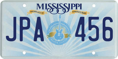 MS license plate JPA456