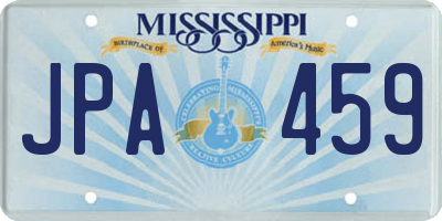 MS license plate JPA459