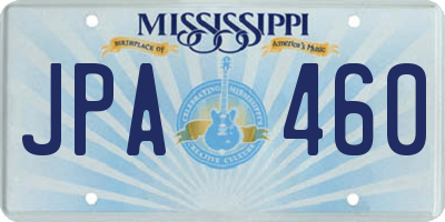 MS license plate JPA460
