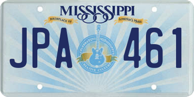 MS license plate JPA461