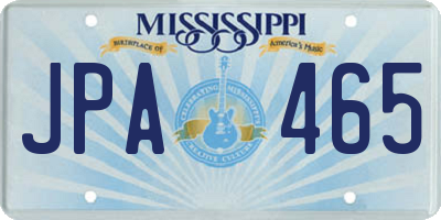MS license plate JPA465