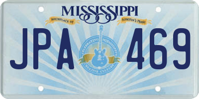 MS license plate JPA469