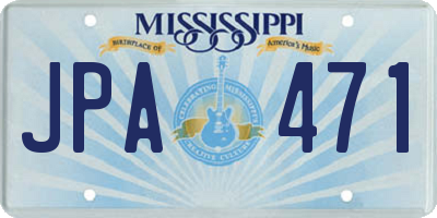 MS license plate JPA471