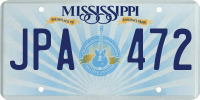 MS license plate JPA472