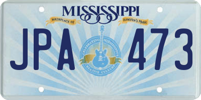 MS license plate JPA473