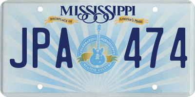 MS license plate JPA474