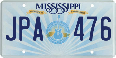 MS license plate JPA476