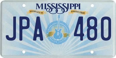 MS license plate JPA480