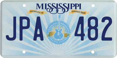 MS license plate JPA482