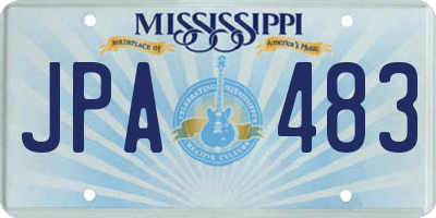 MS license plate JPA483