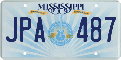 MS license plate JPA487