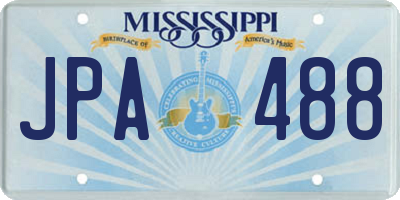MS license plate JPA488