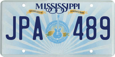 MS license plate JPA489
