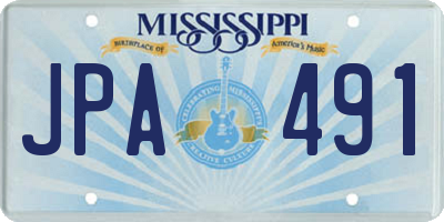 MS license plate JPA491