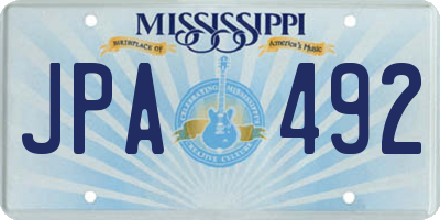 MS license plate JPA492
