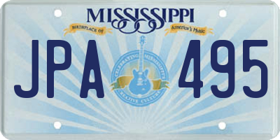 MS license plate JPA495