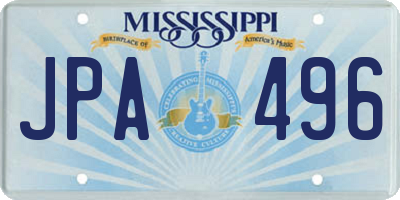 MS license plate JPA496