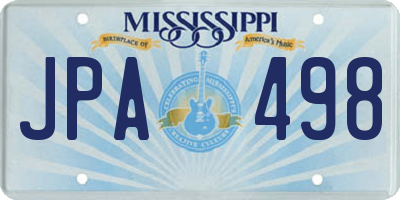 MS license plate JPA498