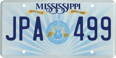 MS license plate JPA499