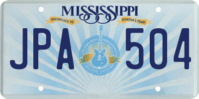 MS license plate JPA504