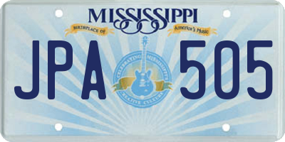 MS license plate JPA505