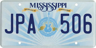 MS license plate JPA506