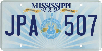 MS license plate JPA507