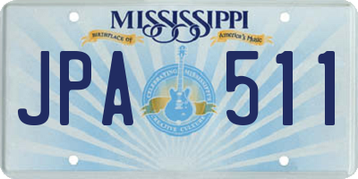 MS license plate JPA511