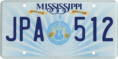 MS license plate JPA512
