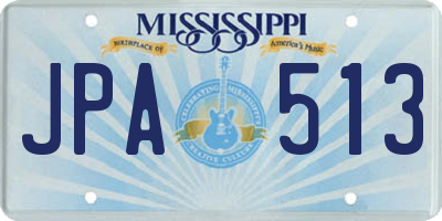 MS license plate JPA513