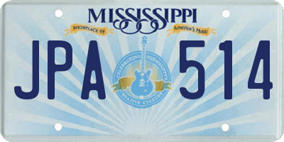 MS license plate JPA514