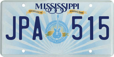 MS license plate JPA515