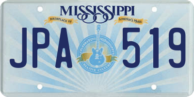 MS license plate JPA519